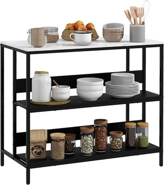 Isola da Cucina Bancone Bar con Ripiani, Scaffale