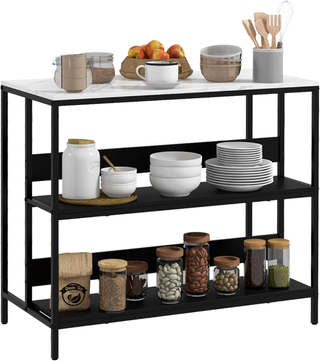 Isola da Cucina Bancone Bar con Ripiani, Scaffale