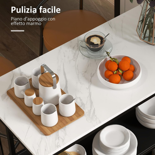 Isola da Cucina Bancone Bar con Ripiani, Scaffale