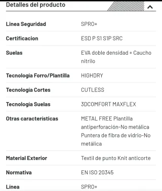 Calzado de seguridad Paredes