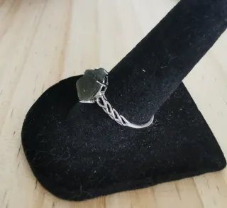 Anillo de Moldavita con Certificado, Ajustable.