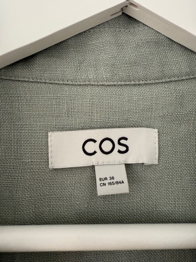 Vestido túnica COS lino gris azulado talla 36