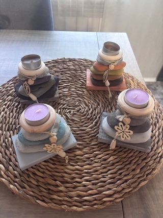 Portacandele in pietra fatto a mano