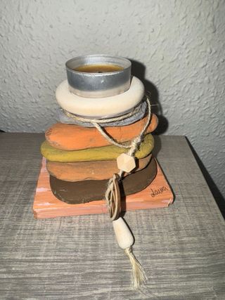 Portacandele in pietra fatto a mano