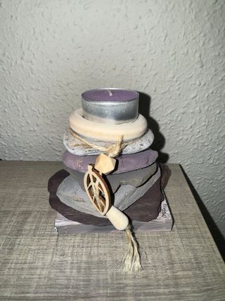 Portacandele in pietra fatto a mano