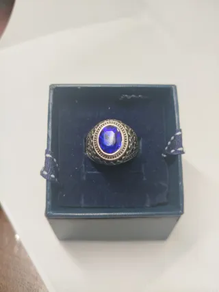 Anello uomo con pietra blu
