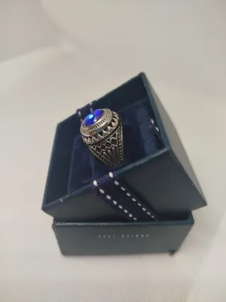 Anello uomo con pietra blu