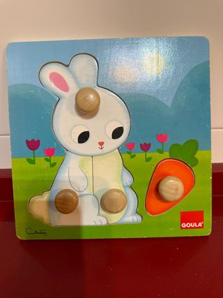Puzzle Madera Goula Conejo Zanahoria
