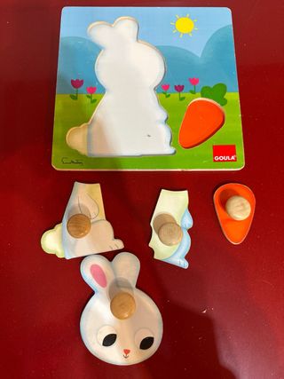 Puzzle Madera Goula Conejo Zanahoria