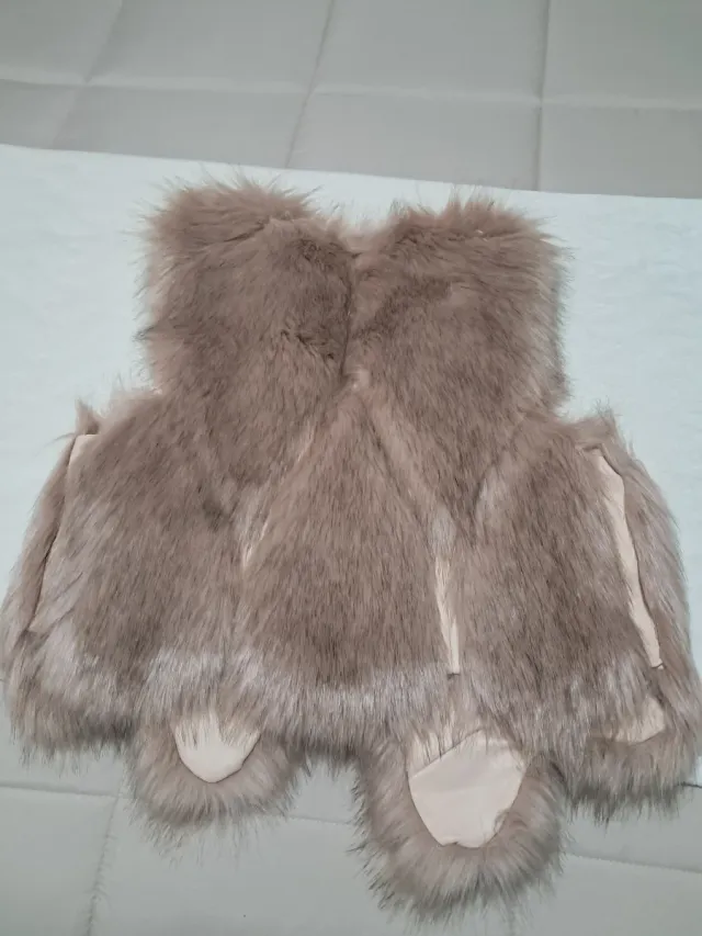 Chaleco pelo rosa beige talla única