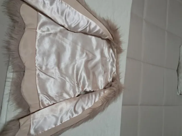 Chaleco pelo rosa beige talla única