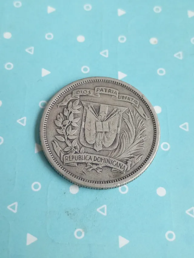 1/2 Peso de 1944 da República Dominicana - PLATA