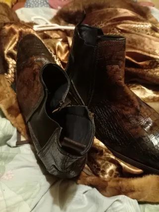 Botines Piel Serpiente Talla 46 Italianos