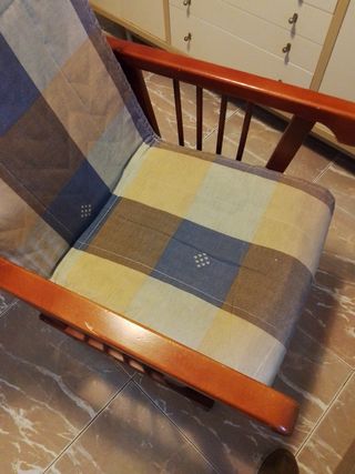 Butaca balancín madera y tela