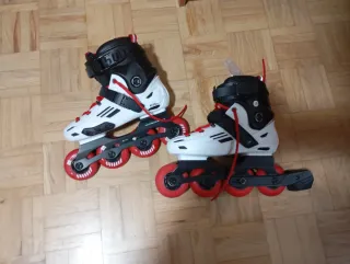 Patines talla 38. Oxelo FM500 Blancos y Rojos
