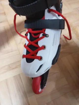 Patines talla 38. Oxelo FM500 Blancos y Rojos