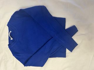 Top Zara Azul Manga Larga