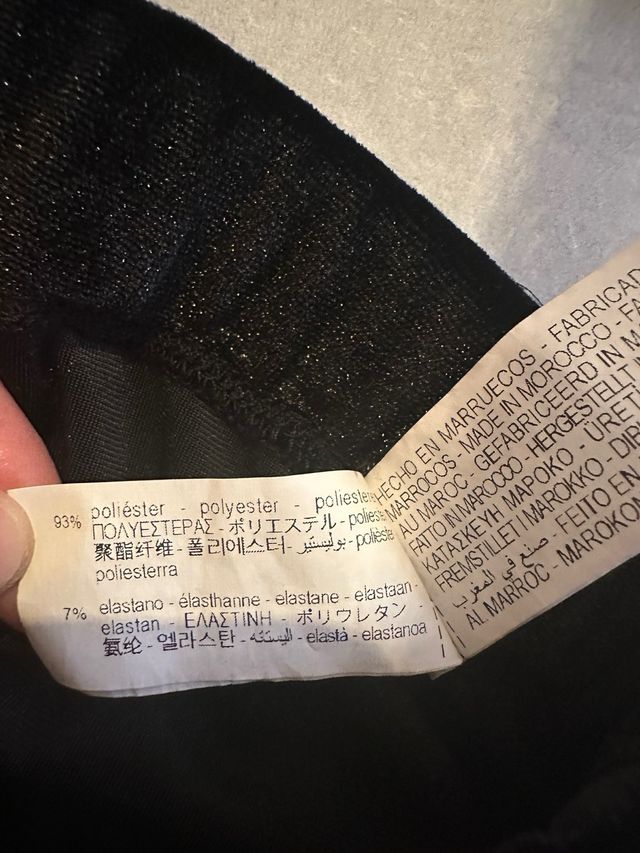 Pantalón terciopelo negro Zara | S