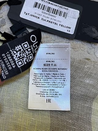 Sciarpa Liu Jo in lino giallo e grigio