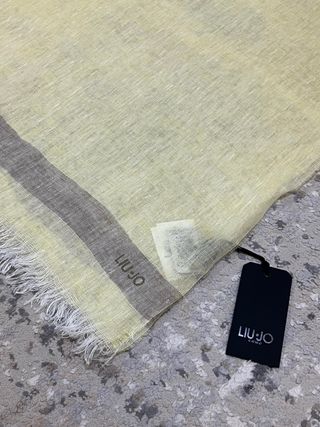 Sciarpa Liu Jo in lino giallo e grigio