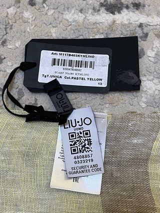 Sciarpa Liu Jo in lino giallo e grigio