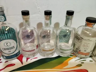 Lotto 9 bottiglie vuote Gin