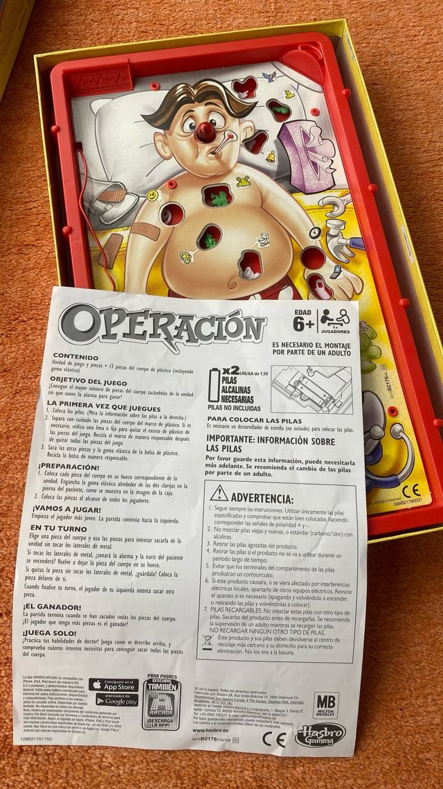 Juego clásico de mesa Operación para niños +6 años