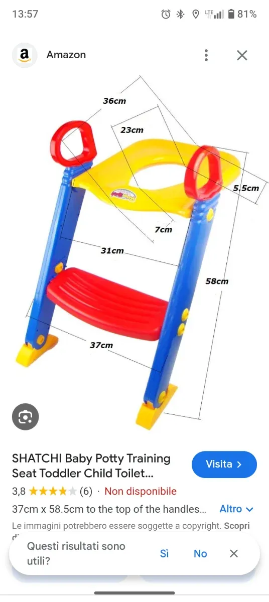 Riduttore bagno rosso/blu/giallo