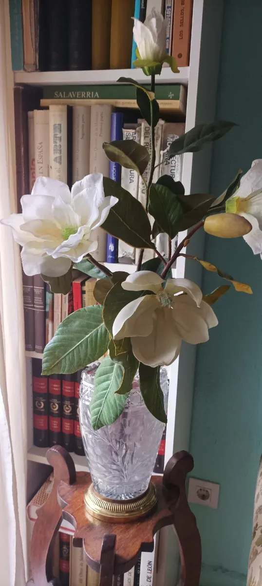 Jarrón Cristal Tallado Checoslovaco