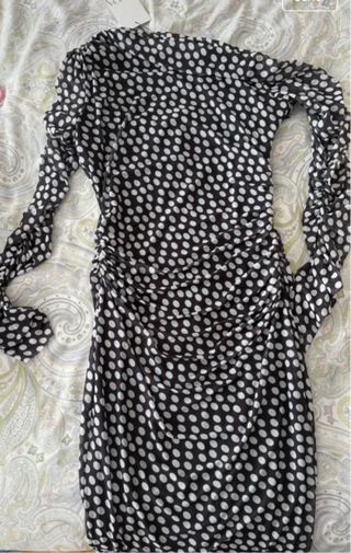 Vestido largo tul lunares