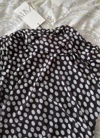 Vestido largo tul lunares