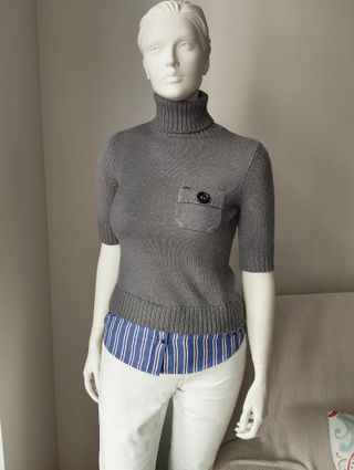 Roberto Verino Suéter Talla S Gris Manga Corta