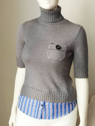 Roberto Verino Suéter Talla S Gris Manga Corta