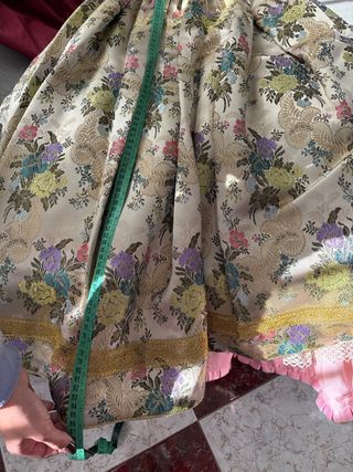 Traje de Fallera Niña Rosa y Dorado