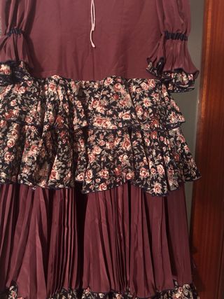 Traje Flamenca Marrón Chocolate Volantes