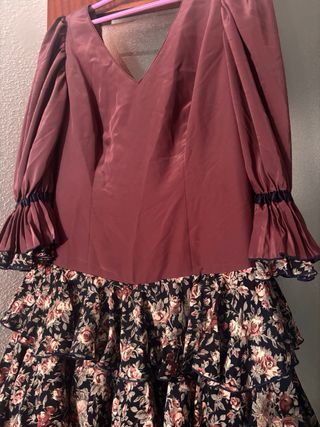 Traje Flamenca Marrón Chocolate Volantes