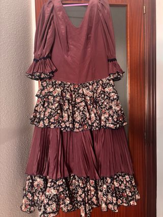 Traje Flamenca Marrón Chocolate Volantes