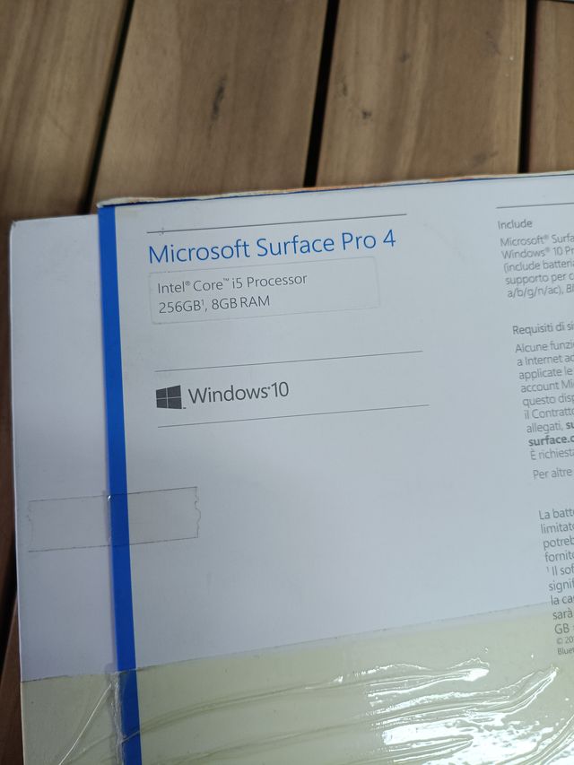 Microsoft Surface Pro 4 - Tablet de 12.3" (Intel Core i5, 4 GB RAM, 128 GB SSD, Windows 10 Pro)