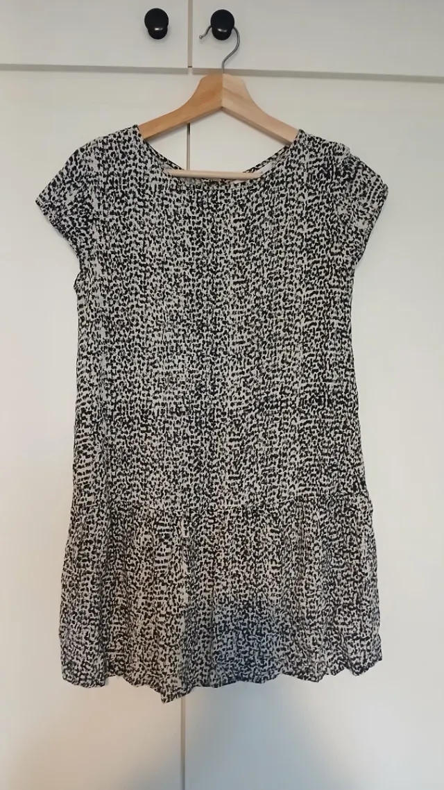 Vestido estampado blanco y negro