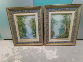 Quadri ad olio di cascate (2 unità)
