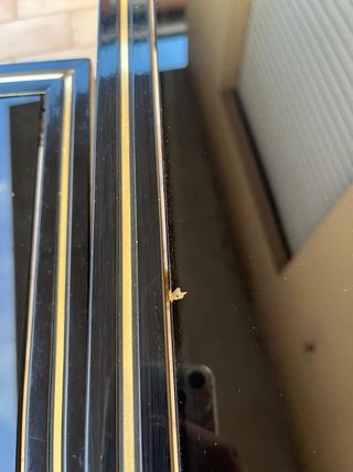 Coppia tavolini Pierre Vandel vetro nero oro