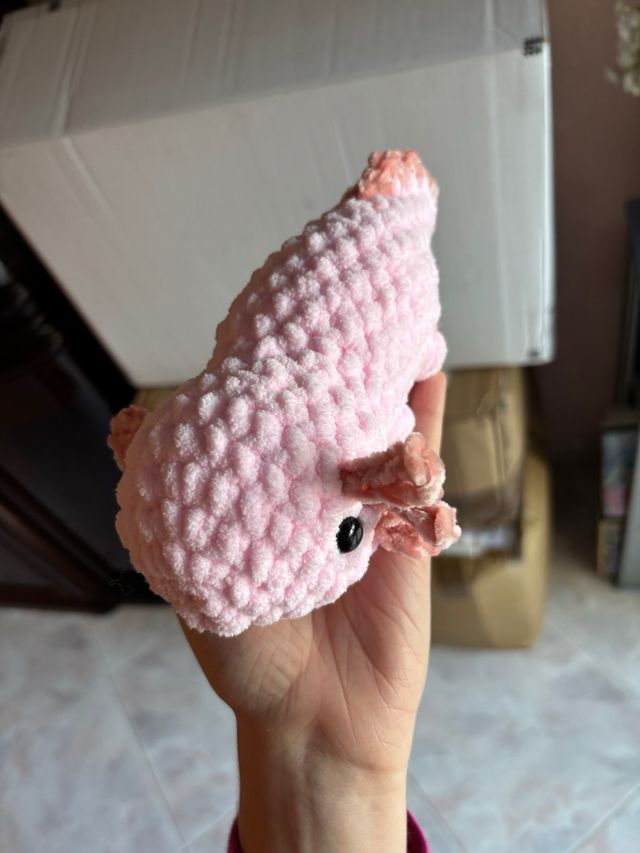 Axolotl amigurumi rosa