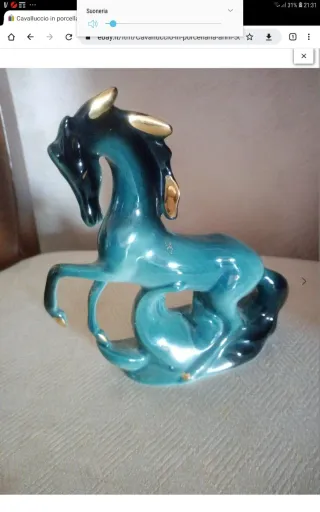 Limoges pesciolini e cavalluccio oro e verde