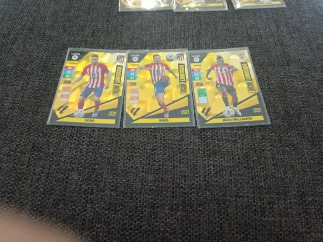 Cartas Panini Atlético de Madrid Koke, Saúl, Nico 