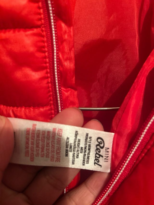 Chaqueta bebé roja 9 meses