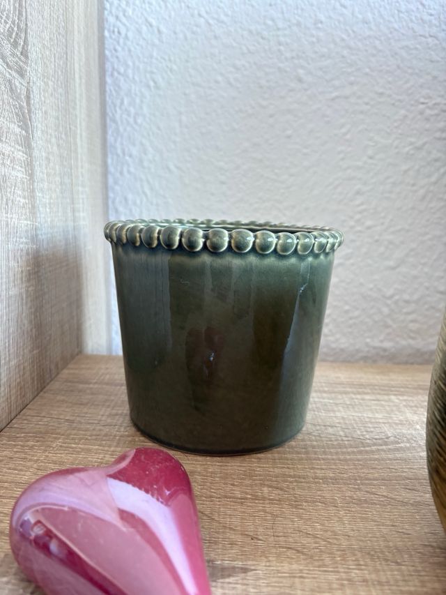 Macetas Decorativas Leopardo Oro y Blanco