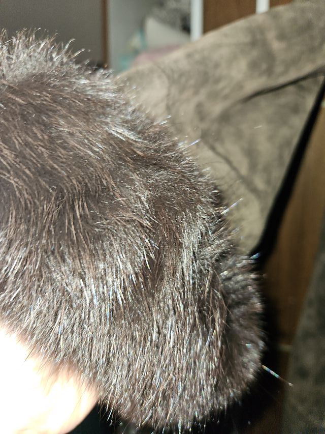 Abrigo largo ante con detalles de pelo