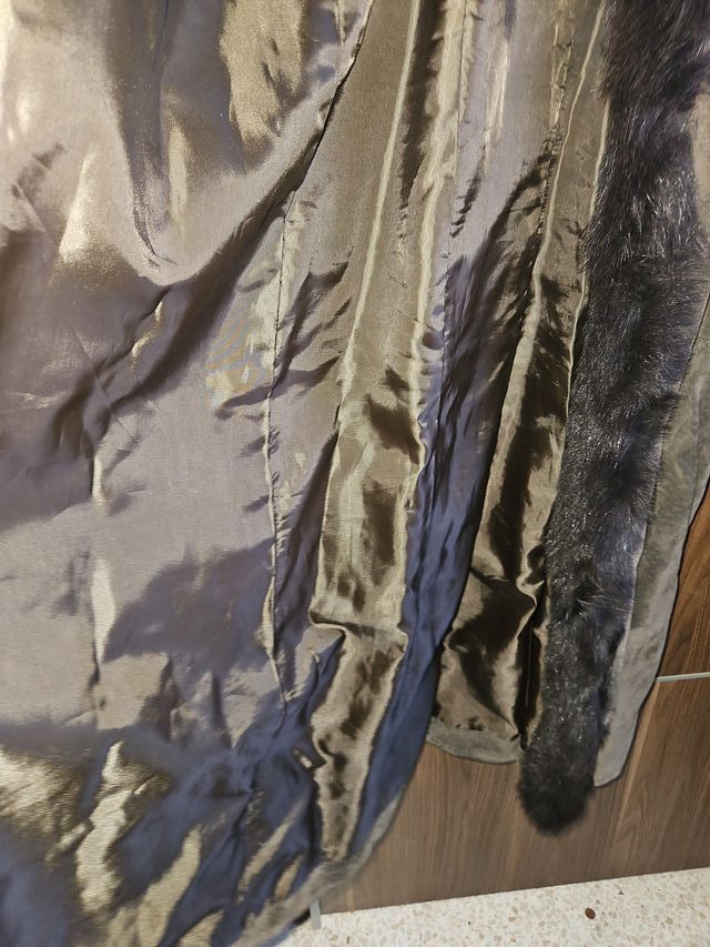 Abrigo largo ante con detalles de pelo