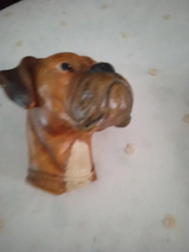 Escultura Cabeza de Perro Boxer Original