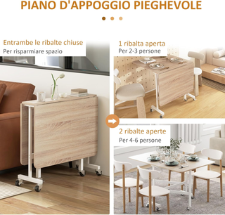 Tavolo da Pranzo Pieghevole, Tavolo a Ribalta per